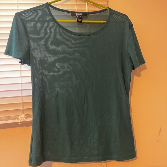 Mesh Sheer Top Deep Sea/Forest Green - Picture 3 of 8